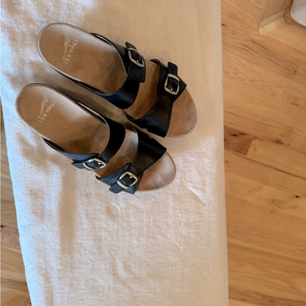 Dansko Black Leather Sandals